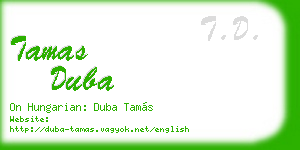 tamas duba business card